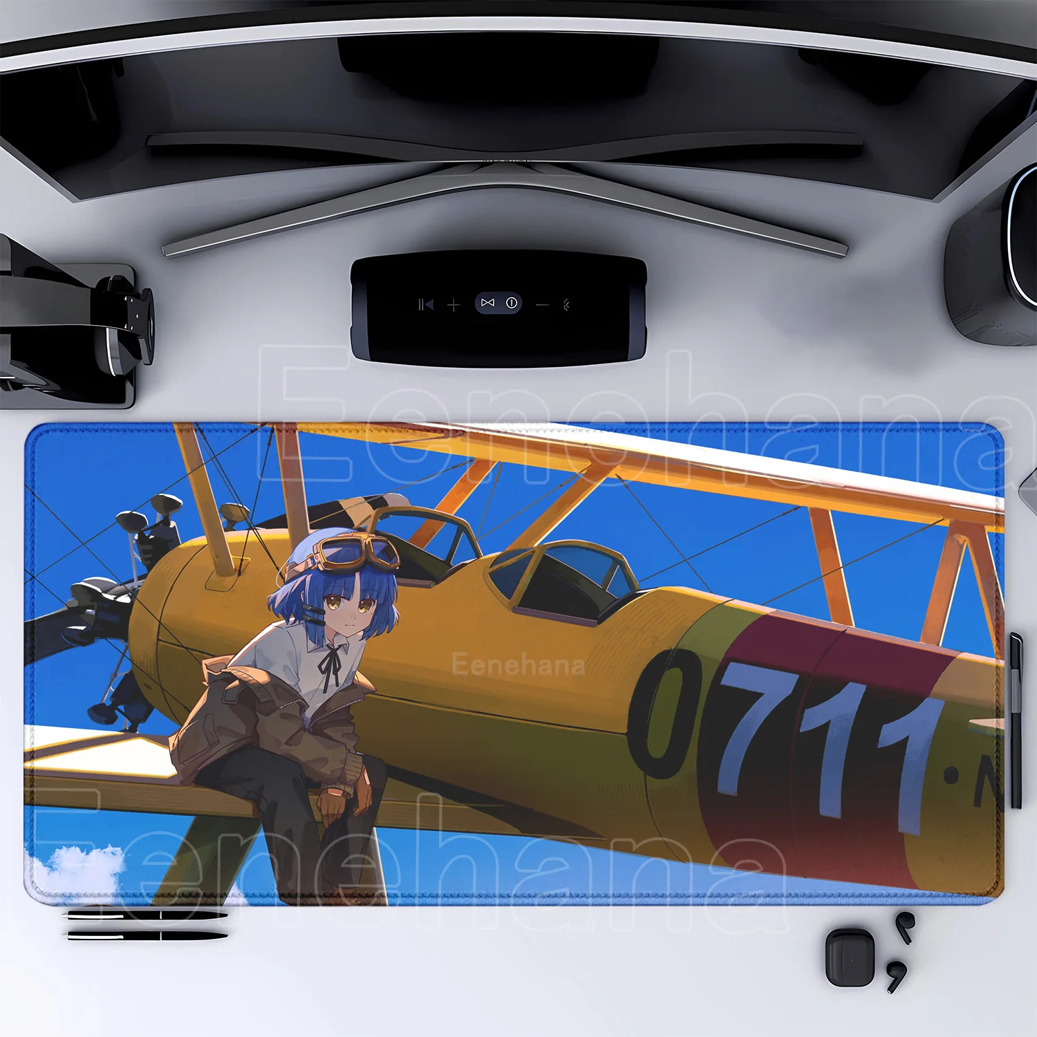 Bocchi The Rock Large Gaming Mousepad - HD Print Rubber Desk Mat with Locking Edge and Non-Slip Base