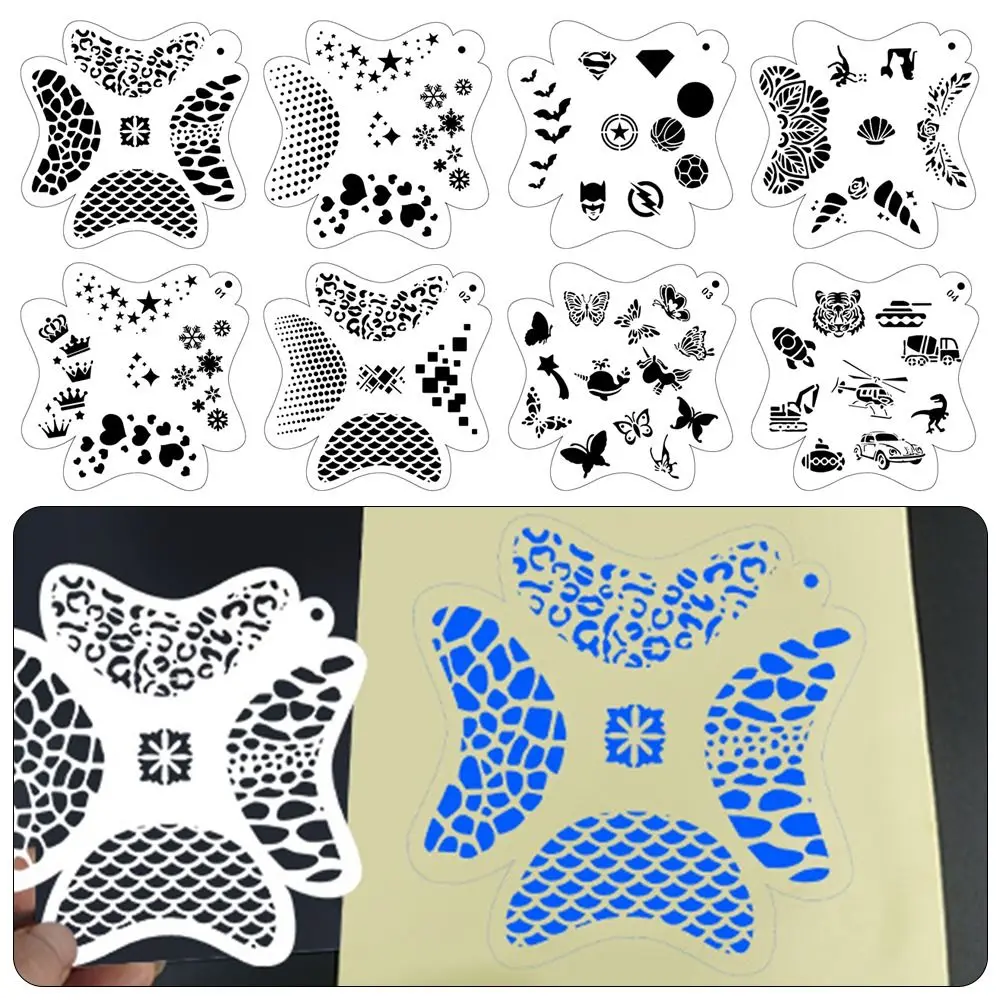 Stencils for Body Painting Halloween Temporary Tattoos Paint Template Face Art Reusable Plastics Stencils DIY Makeup Stamps 1Pcs face painting template henna tattoo stencils