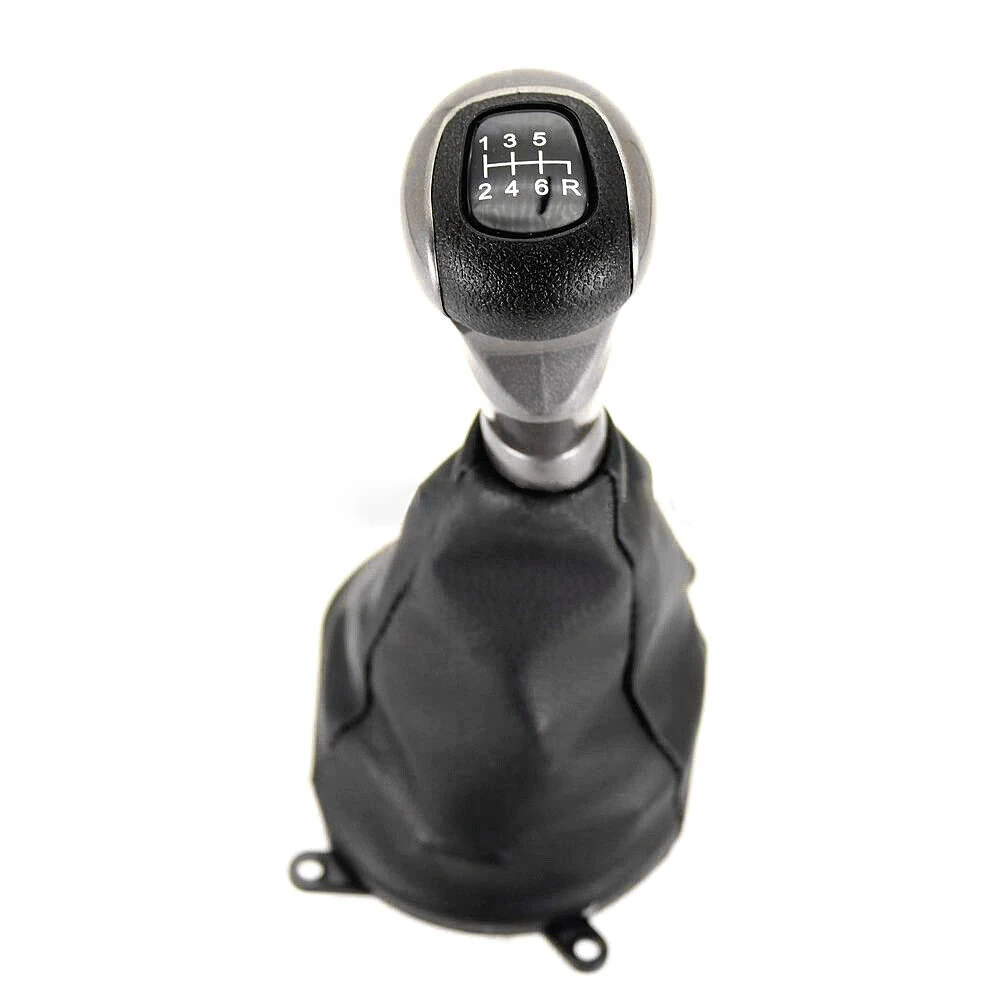 6 Speed Car Gear Shift Stick Shifter Knob with Boot Black Fit for Honda