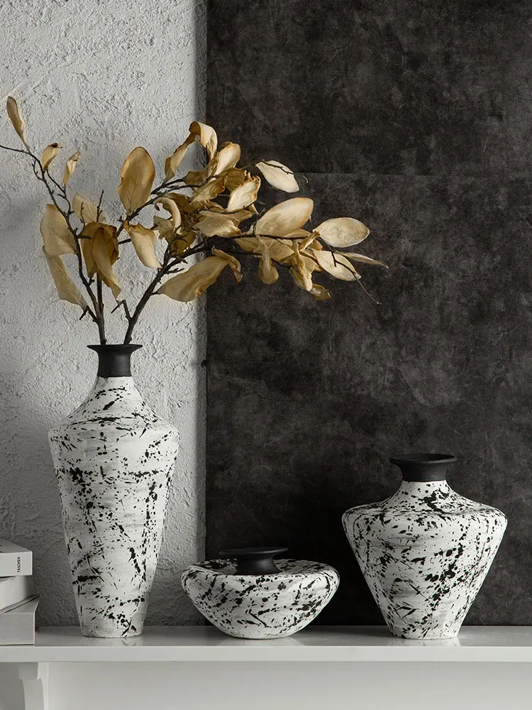 

Керамическая Цветочная композиция из Цзиндэчжэнь дзен, ручная работа, украшение для стола, ваза для цветов, тихая декоративная ваза для дома в отеле