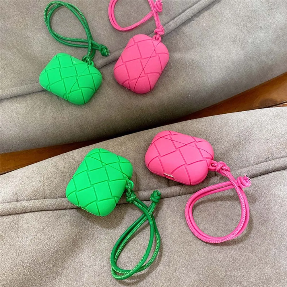 Custodia In Stile Tessuto A Maglia Per Airpods 1 2 3 Pro Ear Phone Charge Airpod Soft Silicone Strap Air Pod Cover Holder