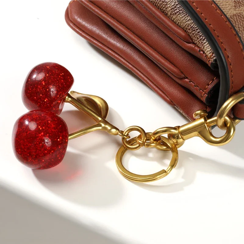 MINKARS Cherry Bag Charm, Cherry Keyring, Accessories