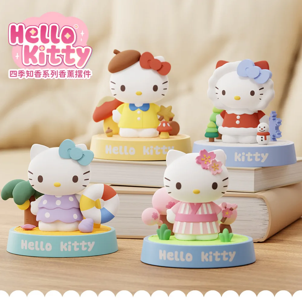 

Cartoon Hello Kitty Aromatherapy Ornaments Sanrio Anime Four Seasons Aromatherapy Car Room Accessories Toys Girl Holiday Gifts