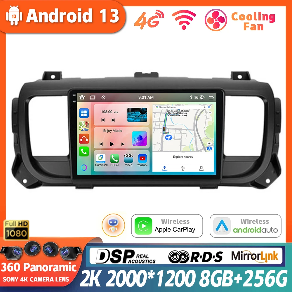

Android 13 for Citroen Jumpy III 3 SpaceTourer I 1 For Peugeot Expert III 3 2016 - 2021 Car Radio Multimedia Video Player Stereo