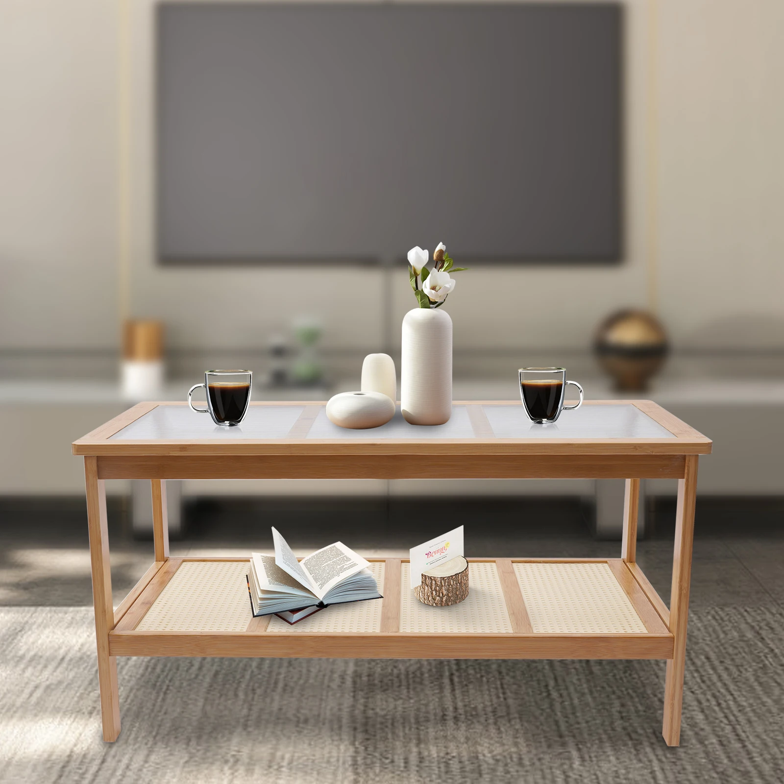 Rectangle Coffee Table Glass Top