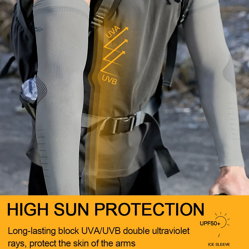 Summer Arm Sleeves Breathable Ice Silk Cycling Sleeve Running Fishing Sunscreen Arm Support Unisex UPF50+ sun protection arm sleeves arm sleeves cooling arm sleeves