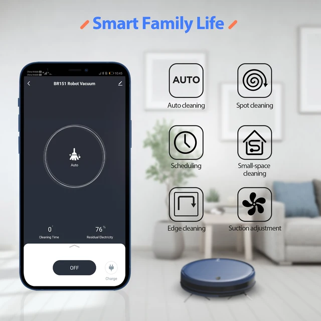 GOOVI BR151 Robot Vacuum Cleaner – 3-in-1 Mopping, Sweeping & Suction, Wi-Fi Enabled Smart Home Device 3