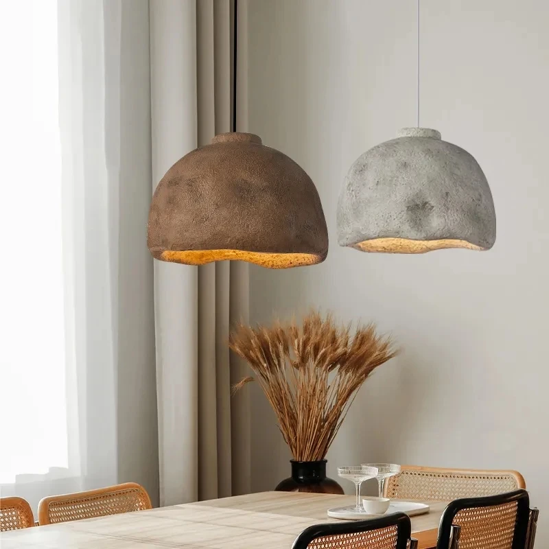 

Nostalgic Pendant Lamp Dining Room Wabi-sabi Chandelier Foyer Bedside Hanging Light Restaurant Nordic Cement Design Droplight