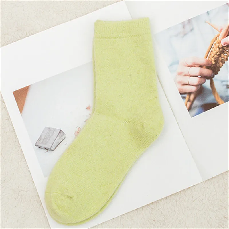 Women's Thick Angola Rabbit & Merino Wool Winter Fashion Socks - Cozy and Warm, Large Size