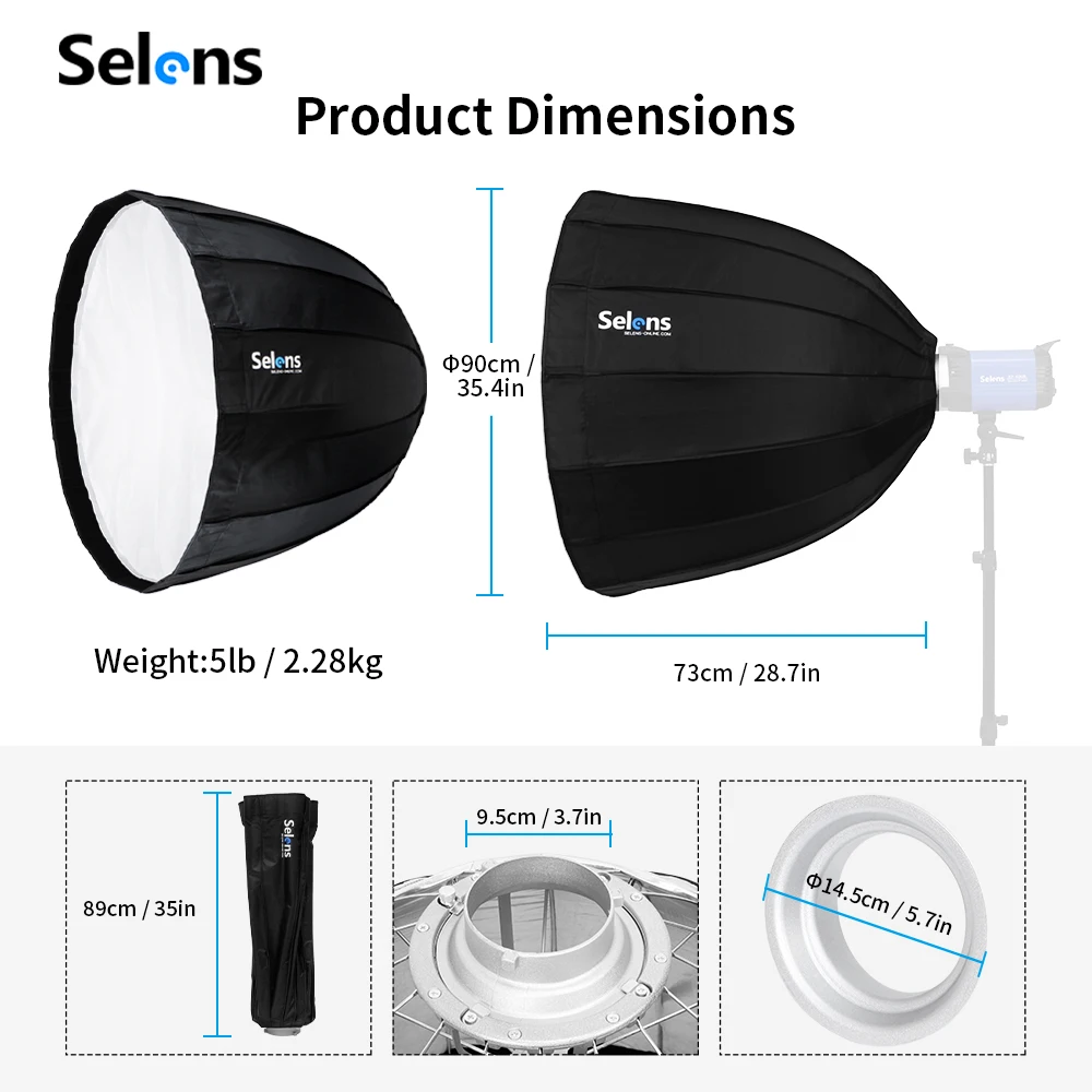 Foldable Quick Setup 90cm Photo Studio Hexadecagon Umbrella Softbox Reflector for Flash Speedlight Photography Lighting