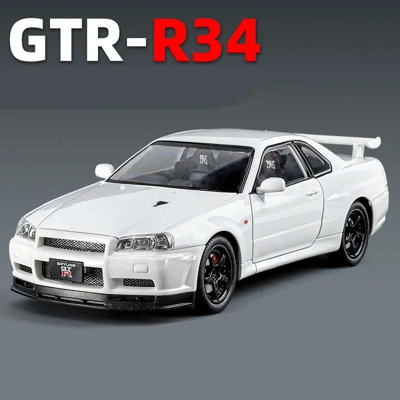 1:24 Nissan Skyline Ares GTR R34 Alloy Sports Car Model Diecasts