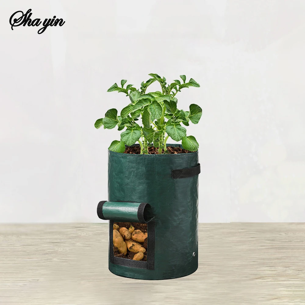 Potato Planting Bags Round Breathable Plant Horticultural Seedling Bags Vegetable Planting Buckets 1PC planting bags