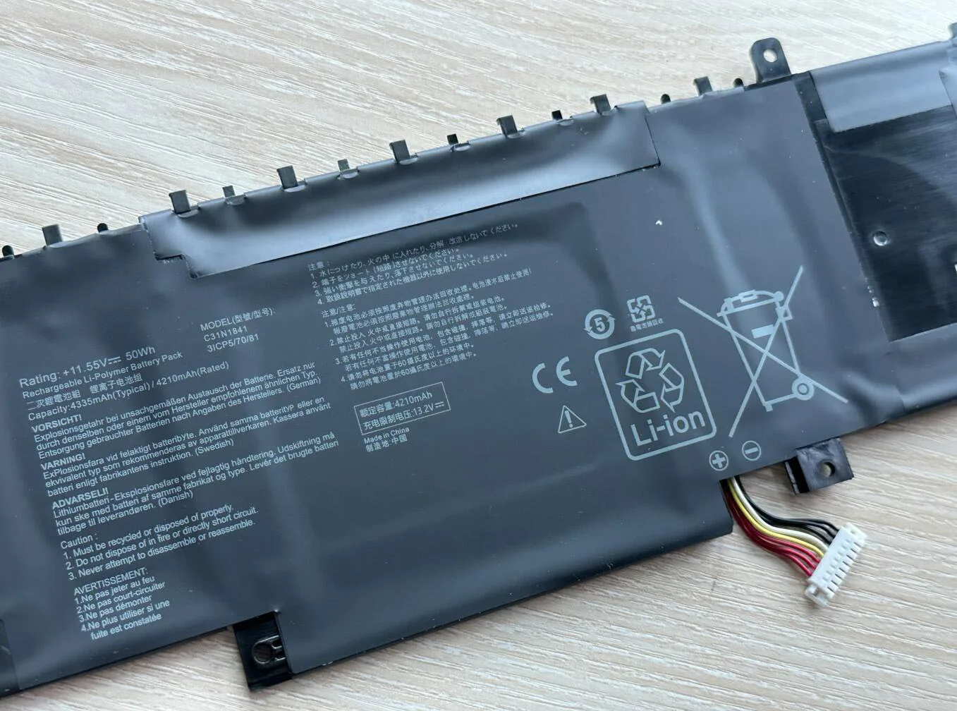 Bateria do Portátil para Asus Zenbook 13 Ux334fa Ux334fl 14 Um433 Um433da Ux434f Série Ux434da C31n1841 11.55v 50wh 4210mah - Imagem 6