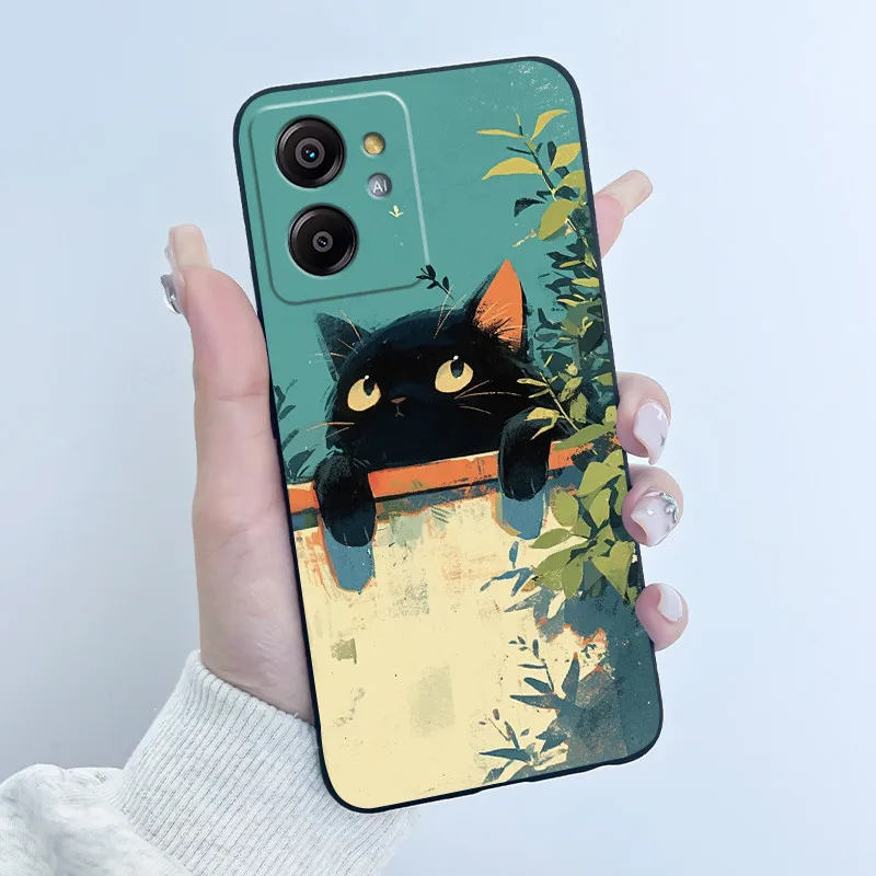 Charming Cartoon Soft Silicone Protective Phone Case with Printed Shell Design