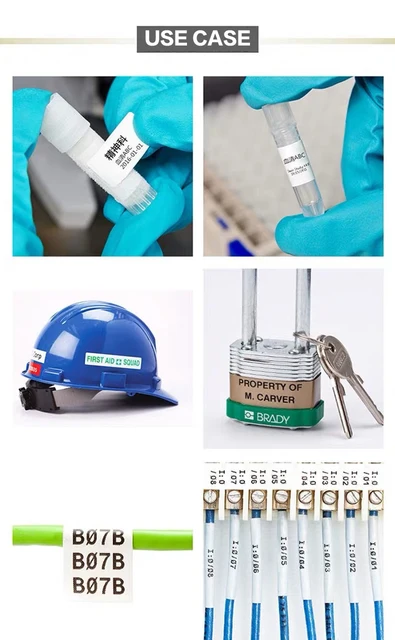 Etichette Brady M21-375-C-342 Per Stampante - Nero Su Bianco, 16.4x16.4mm, Per Etichettatura Cavi Elettrici