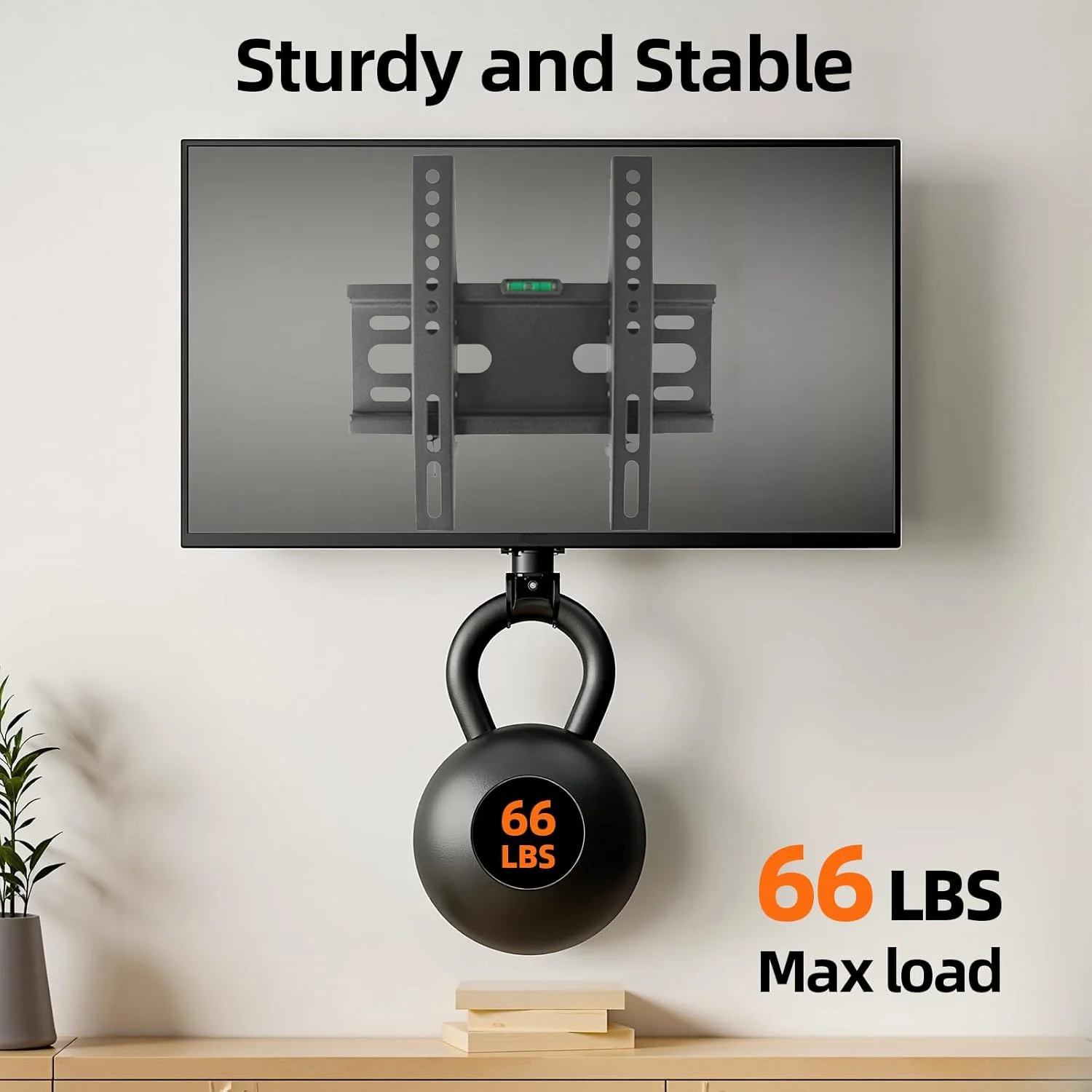 1442인치 고정형 TV 모니터 벽걸이 브래킷 (LED LCD TV 및 모니터용), 로우 프로파일 소형 TV 브래킷, 간편 슬림형 평면 벽걸이 브래킷 (최대하중 66lbs)