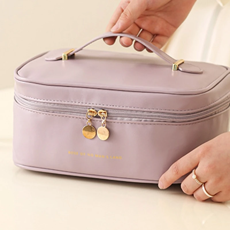 Large Capacity Travel Toiletry Cosmetic Bags Portable PU Makeup Bags Multifunctional Storage for Women