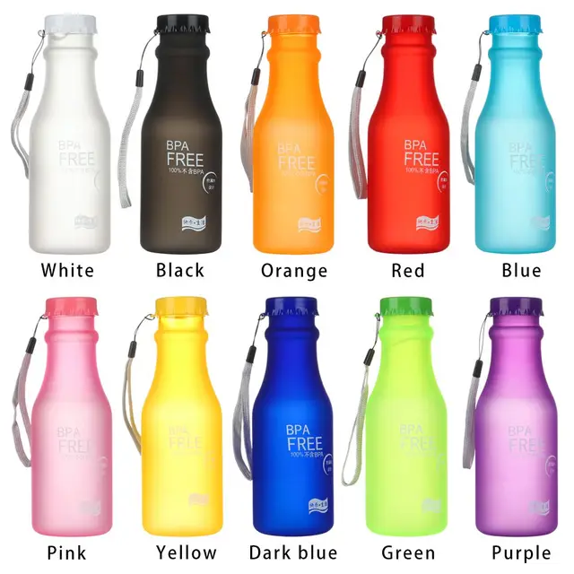 550ml Unbreakable Water Bottle Sports Drinking Bottle Cycling Traveling Running Climbing Plastic Portable Dull Polish Cup 5