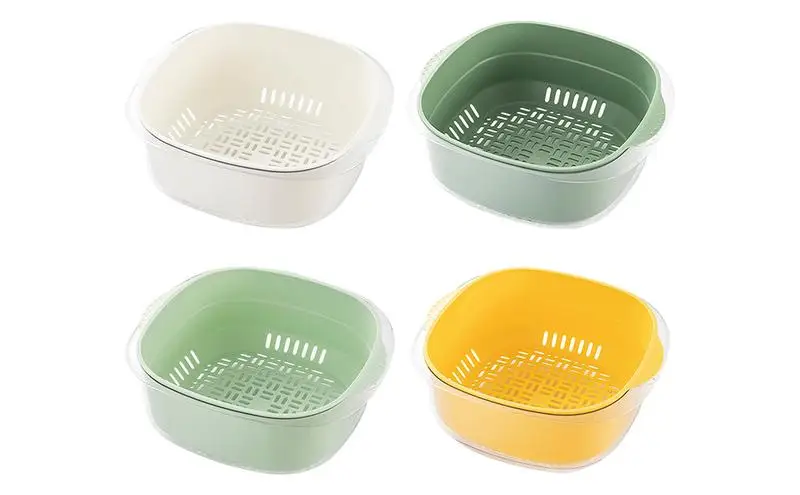 

Durable Fruit Washing Filter Strainer Portable Rice Washing Drainer Cleaning Bowl household best Quality Rice Drainage Basket