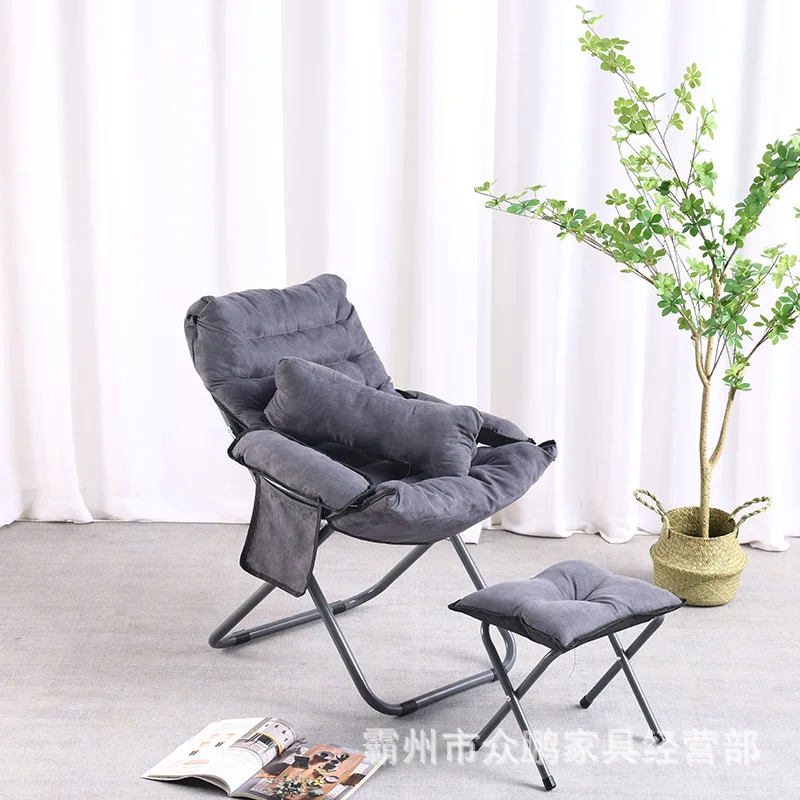 Adjustable Lazy Chair Home Recliner Lazy Sofa Single Fabric Nap Folding Chair Office Nap Chair Recliner Chair Sofa Living Room