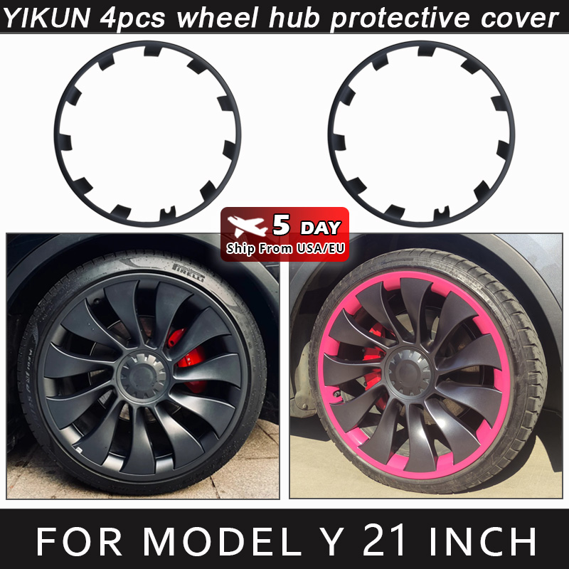 For Tesla Model Y 21 Inch Rim Wheel Hub Protection Patch Protectors ABS Wheel Guard Covers Accessories Auto Exterior 2018-2023