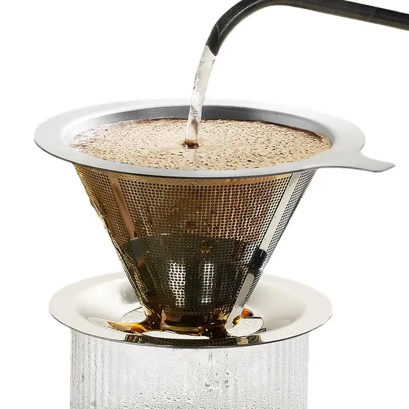

Фильтр для кофе из нержавеющей стали с медленной капелькой капельница для кофе из нержавеющей стали дорожная устойчивая к ржавчине Кофеварка портативная коническая капельница для