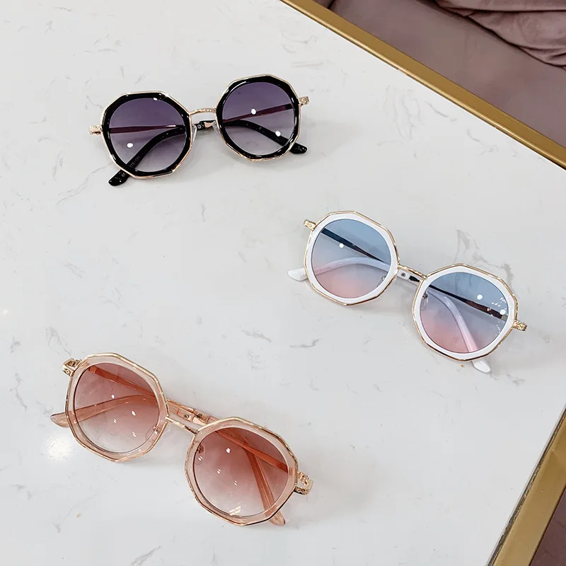 Kids Sunglasses Boys Girls Vintage Polygon Glasses UV400