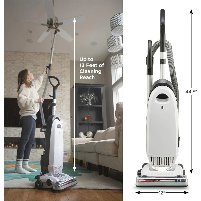 Allergy Bagged Vacuum Cleaner for Carpet and Hardwood, Multi Surface Upright Vacuum Cleaner with Certified,Pet Vacuum,
