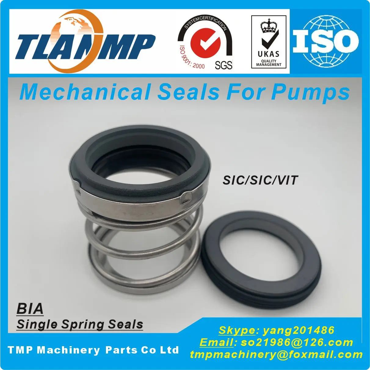 BIA-19 BIA/19 Mechanical Seals -Rubber Below Water Pump Seal (Material:CA-CE-NBR, CA-SIC-VIT, SIC-SIC-VIT, TC-TC-VIT)