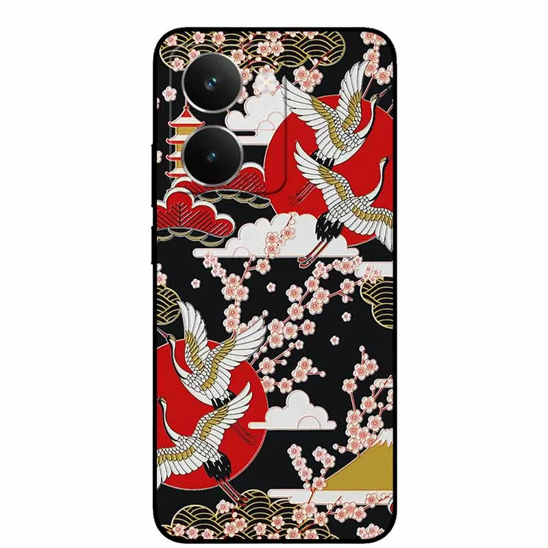 Vintage 3D Embossed Silicone Back Cover – Black Retro Design