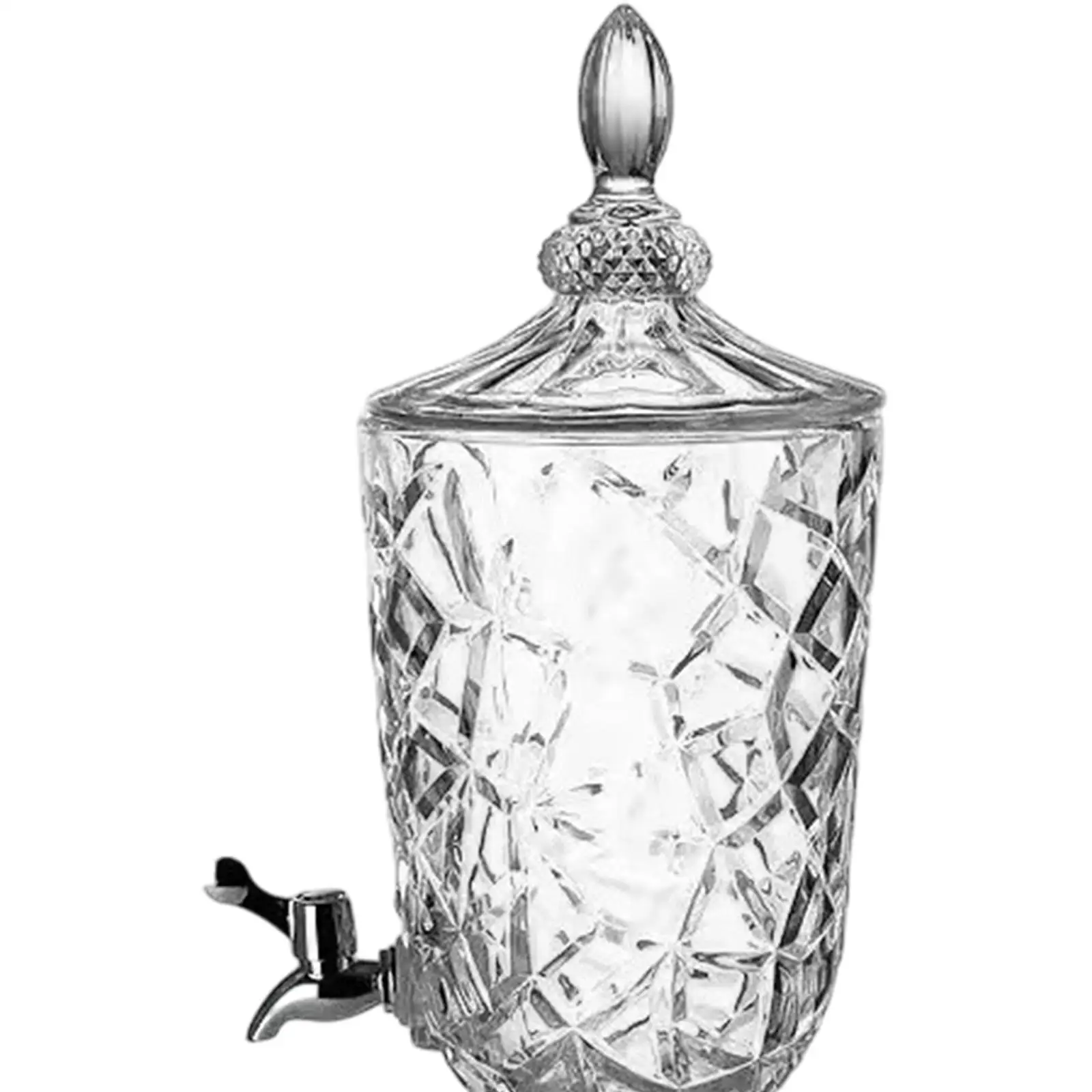 Glass Pitcher Clear Beverage Dispenser with Spigot for Drink Water Lemonade
