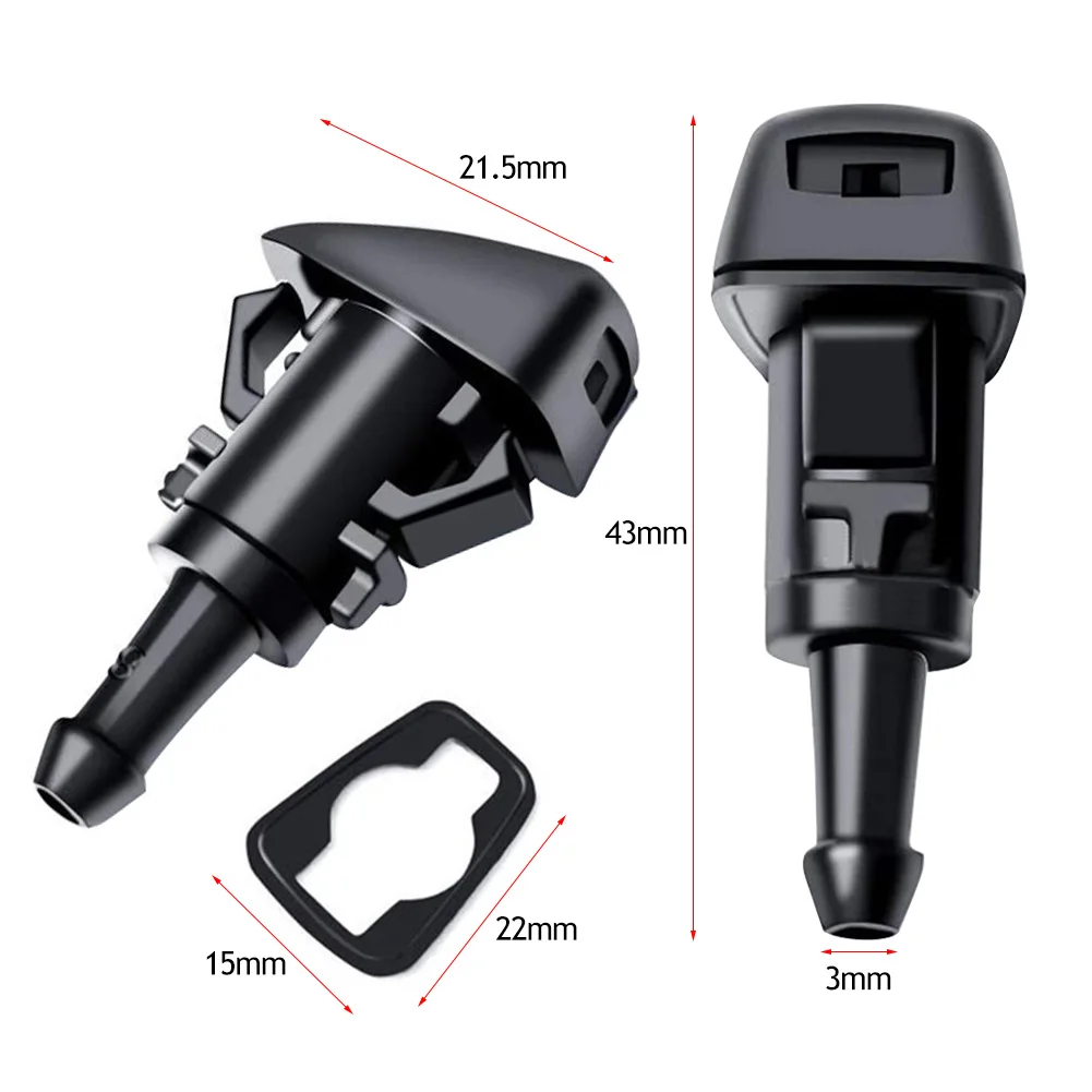 Windshield Washer Nozzles windshield washer nozzles 2Pcs Windshield Washer Wiper Nozzles Spray Jet 5303833AA for Chrysler Dodge Avenger Journey Caliber Jeep Compass Grand Cherokee