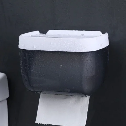 

Wall Mount Tissue Holder for Bathroom Storage Box Punch-Free Home Supplies Phone Rack Case Toilet Paper Holder Waterproof NEW