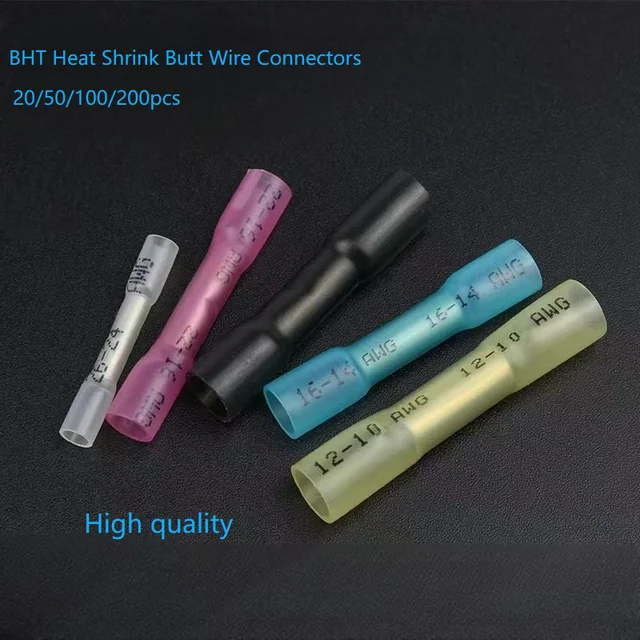 ขั้วต่อสายไฟแบบหดความร้อนกันน้ำ ขนาด 20/50/100/200 ชิ้น AWG 24-10 0.3-6.0 ตร.มม. สำหรับรถยนต์ 1