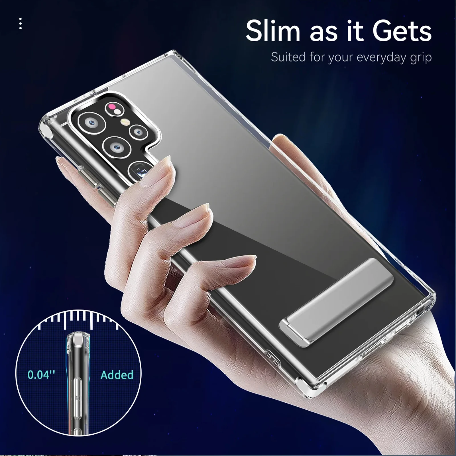 Clear Mobile Phone Case with Kickstand and Holder