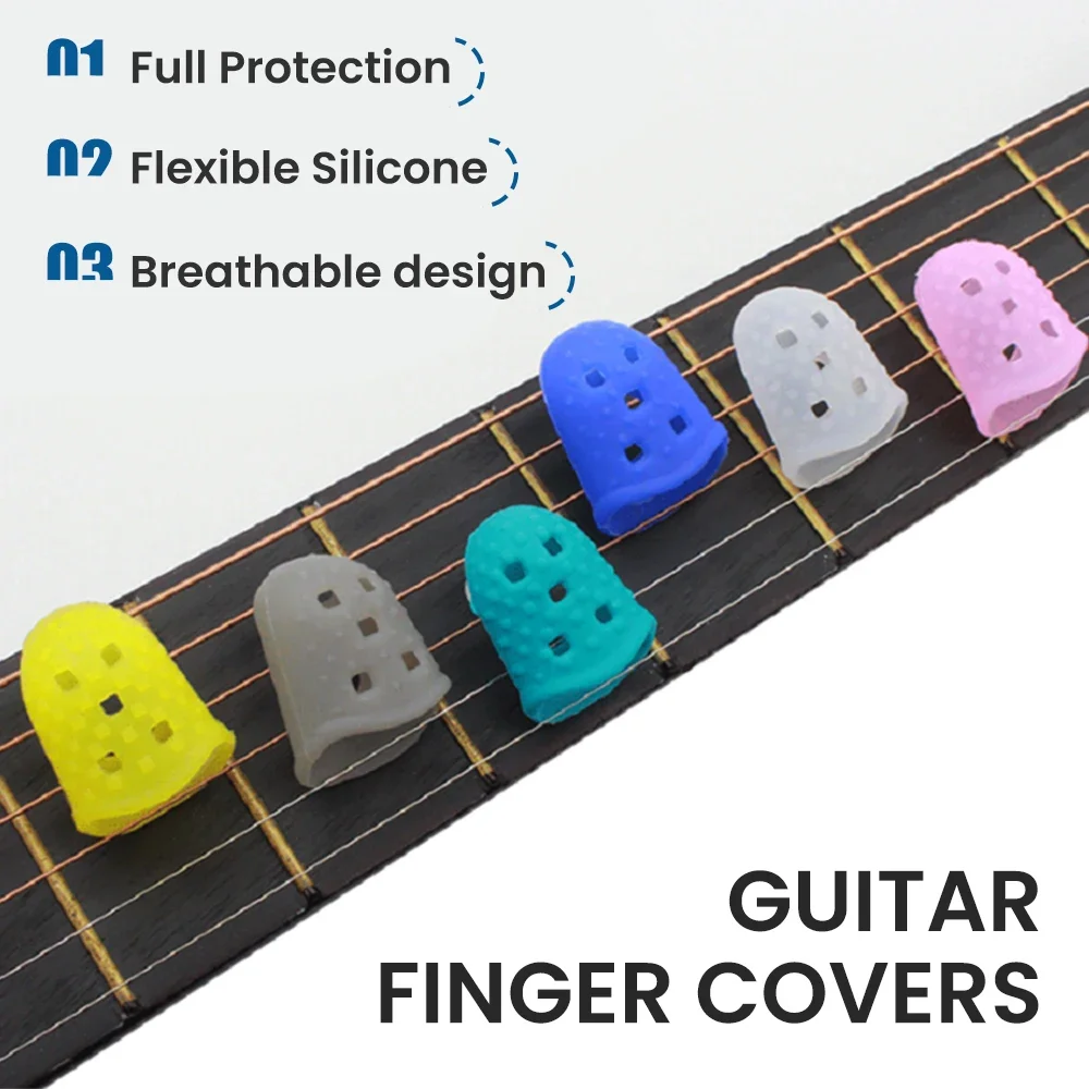 5 PCS/Set Thickened Universal Finger Silicone Guitar String Finger Cover Protective Cover Wear-Resistant And Non-Slip finger protector,finger guard