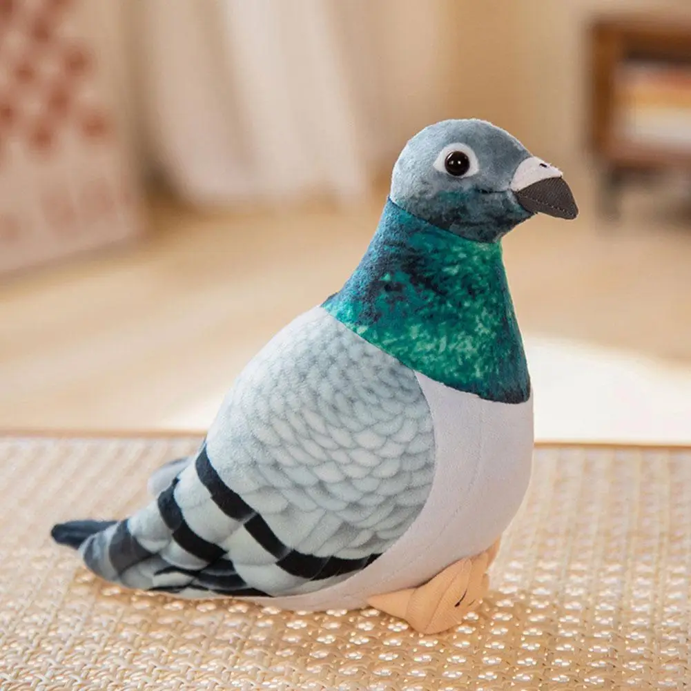 Plush Toy Plush Doll Toy Plush Doll Doll Toy Realistic Pigeon Plush Toys Soft Lifelike Grey And White Pigeons Birds Stuffed Animal Toy Collection And Gifts