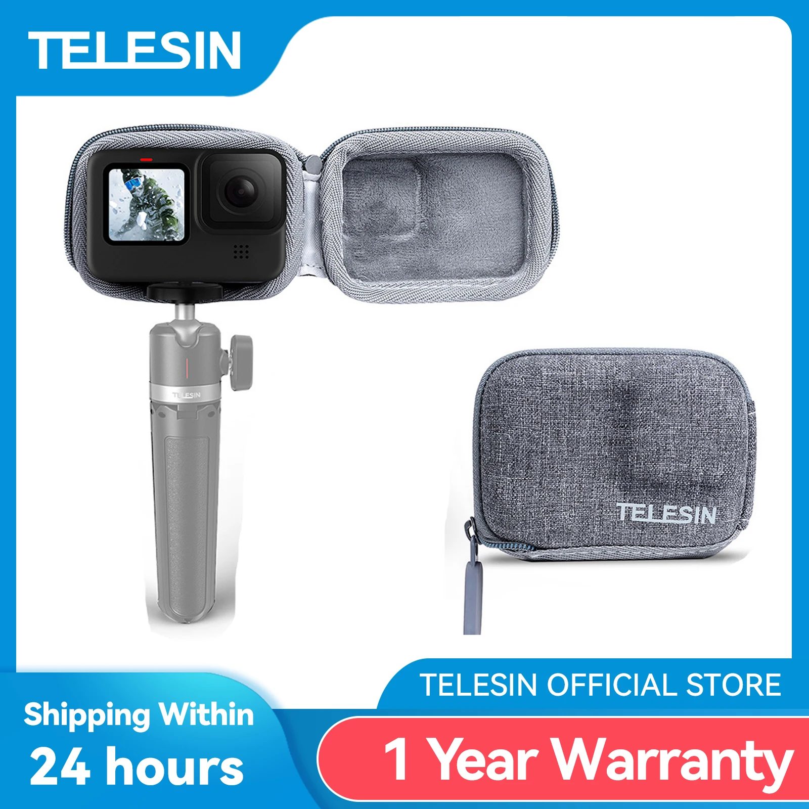 Telescopin Mini Custodia Protettiva Custodia Spazzolata Mezza Aperta A Sgancio Rapido Per Gopro Hero 9 Per Gopro Hero 10 11 12 Nero