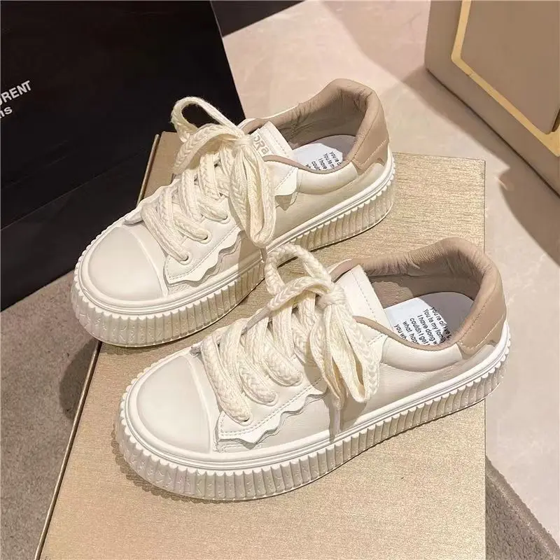 

Женская универсальная обувь на толстой подошве, кроссовки в гонконгском стиле ретро, повседневная обувь на платформе, Женская Вулканизированная обувь