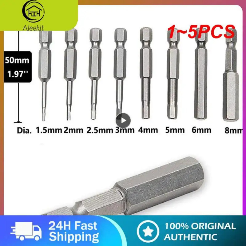 

1~5PCS 50mm Multifunctional Alloy Steel Screwdriver set 1.6-6.0mm Flat Head Slotted Tip Magnetic Slotted Screwdrivers Bits