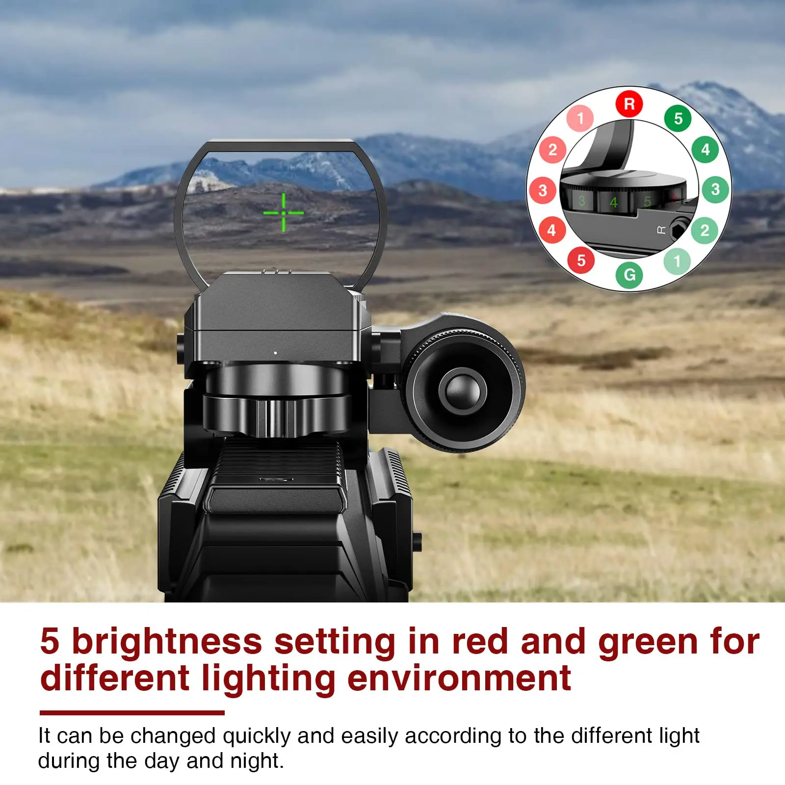 CVLIFE 1X22X33 Reflex Red Dot Sight Handgun 20mm Rail Red Green 4 Reticle Optics Laser Pressure Pad Switch