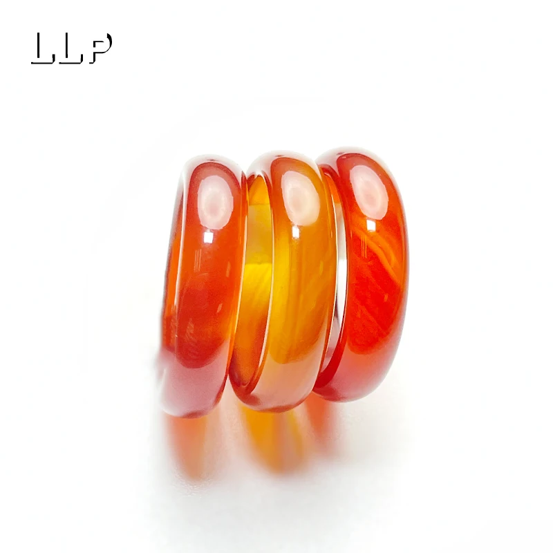Universal Natural Red Agate Quartz Ring - Unique Design with Hypoallergenic Material