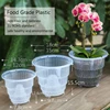 Meshpot Clear Plastic Orchid Pots with Holes and Saucers for Repotting Small Orchid Planters Root Control Orchid Transparent Pot 2