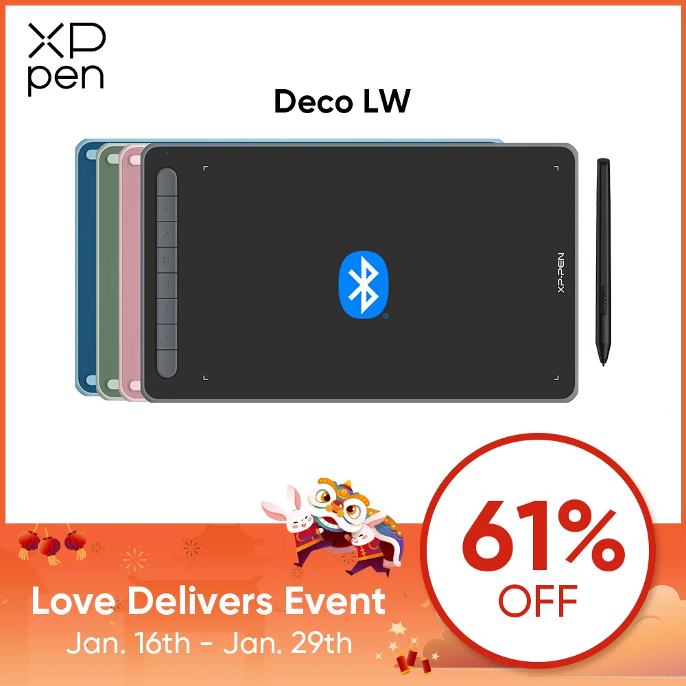 Xppen Deco Lw Graphic Digital Tablet Drawing Pen Tablet Wireless