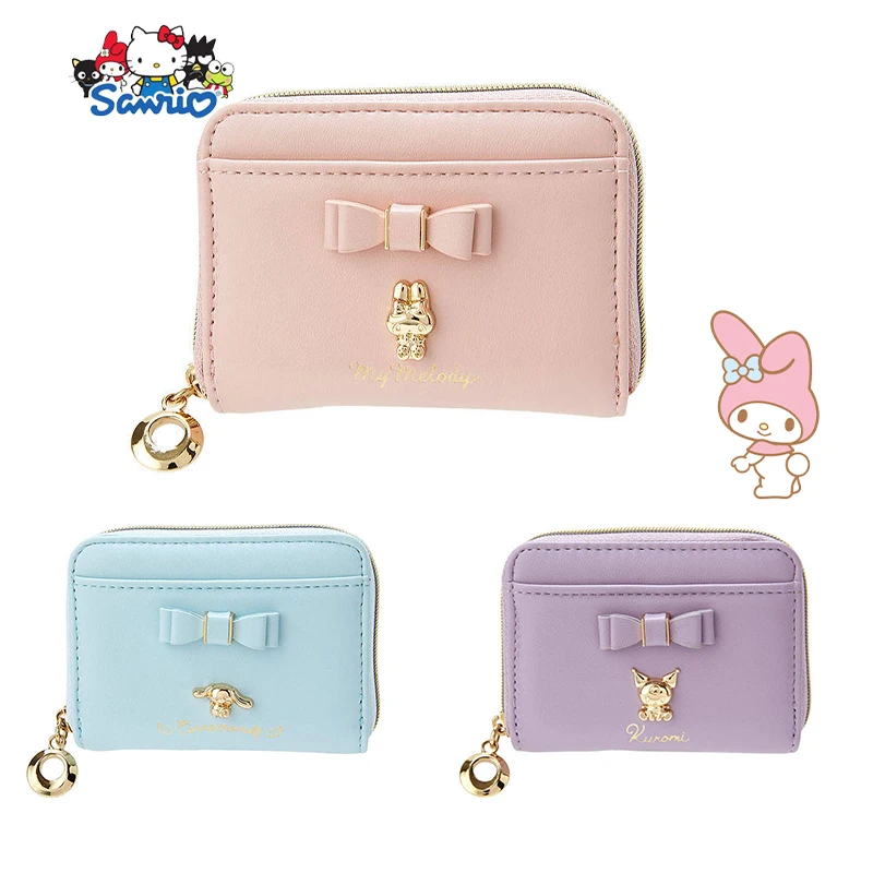 

Sanrio Cinnamoroll Card Bag Kawaii Anime Kuromi Cartoon Cute Student Id Card Card Holder Wallet Toys Girls Birthday Gifts