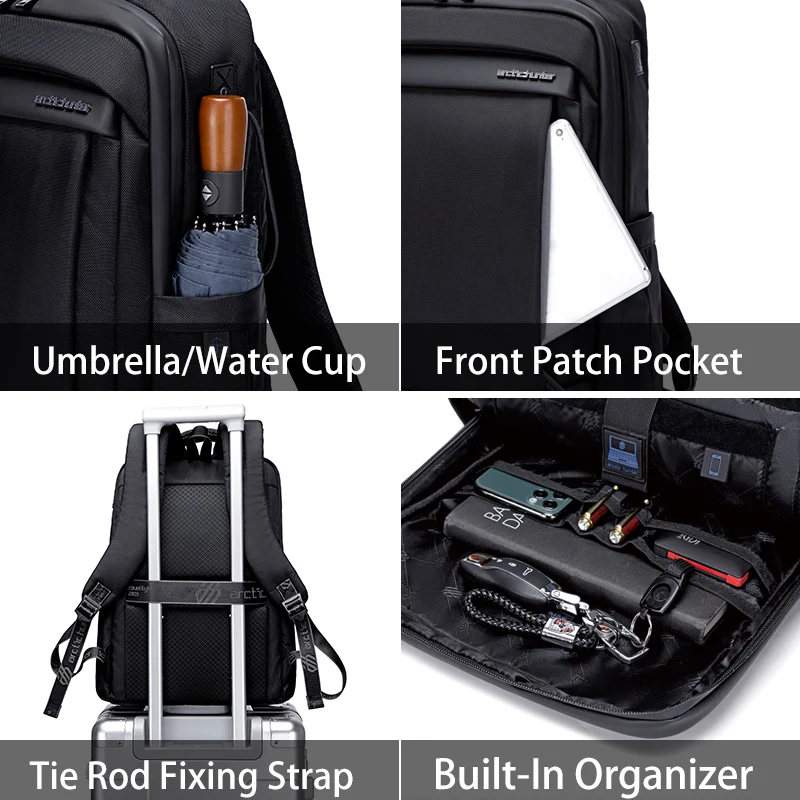ARCTIC HUNTER 2023 Fashion Waterproof Business Men's Backpack 15.6 Expandable Backpack Travel Luggage Bag 4