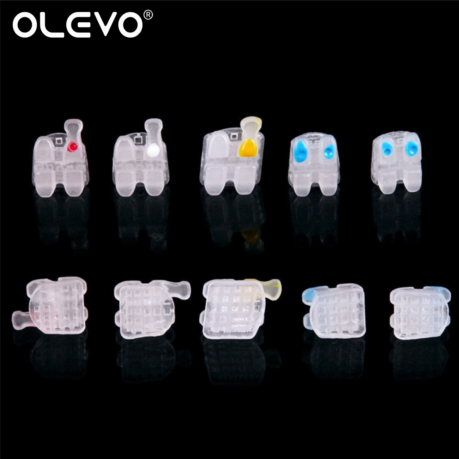 20Pcs/Pack Dental Orthodontic Ceramic Bracket Braces for Teeth Roth/MBT/Edgewise .022 345/3 Hooks Dentistry Ortho Accessories