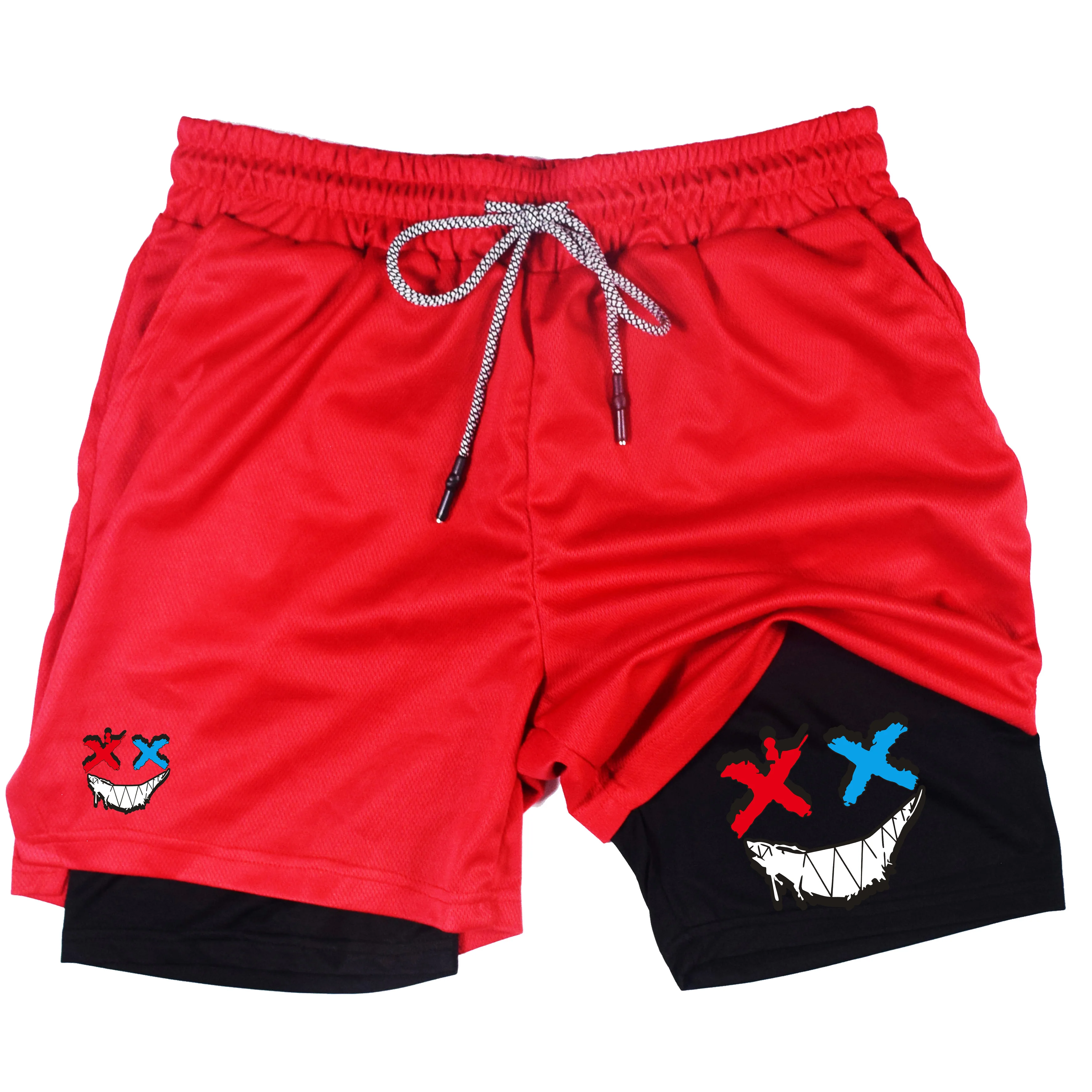 Men Running Shorts 2 In 1 Double-deck Sport Shorts Sportswear Gym Fitness Short Pants Training Jogging Bottom Men's Clothing 2