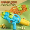 Cartoon Animal Water Gun Summer Pool Toy Double Nozzle Water Gun Dinosaur Press Type Watergun Unicorn Water Spray Toy 3