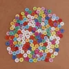 200Pcs Round Buttons Mixed Color Set for Crafts Sewing DIY Manual Button Painting DIY Handmade Ornament Buttons 9/11mm - 4 Holes 5